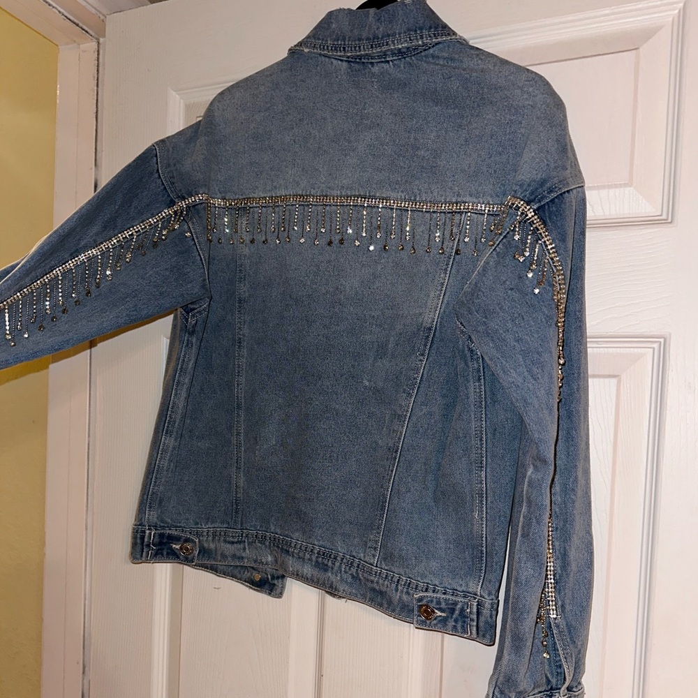 Custom sequin jean jacket - Picture 4 of 5